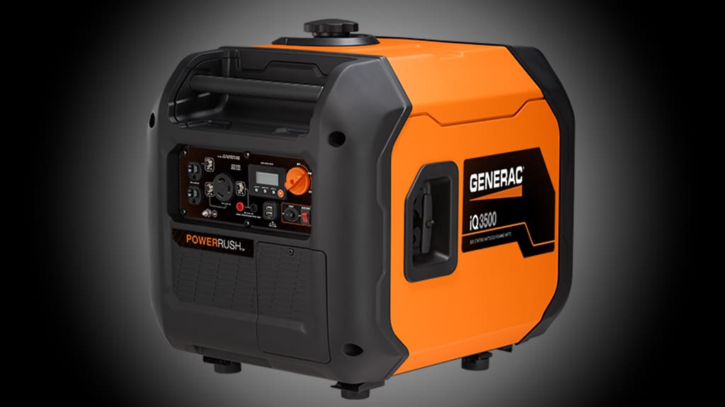 Generac 7723 3500-Watt Gas-Powered Portable Inverter Electric Start Generator with Lightweight Enclosure Design for Ultra-Quiet Performance & COsense Tech