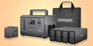 RUNHOOD Solar Generator Rallye 1200 Pro Portable Power Station with Swappable and Replaceable Batteries