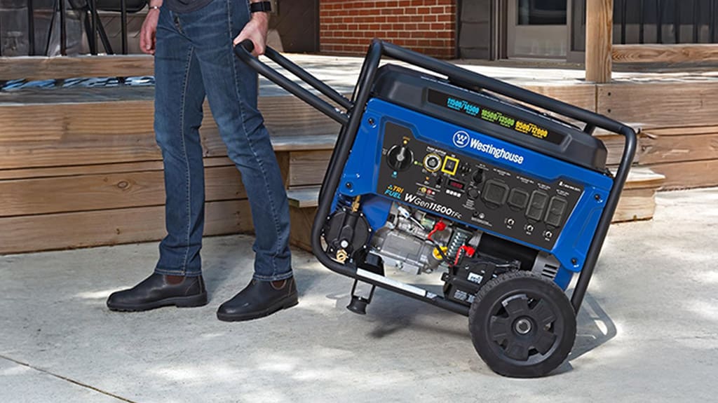Westinghouse Portable 14500 Peak Watt Tri-Fuel Transfer Switch Ready Home Backup Generator with Remote Electric Start